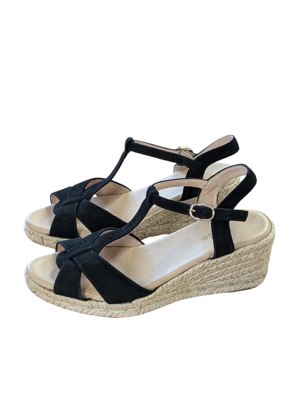 Fosco Espadrille Wedge Sandals Black Size 39 - Picture 11 of 11